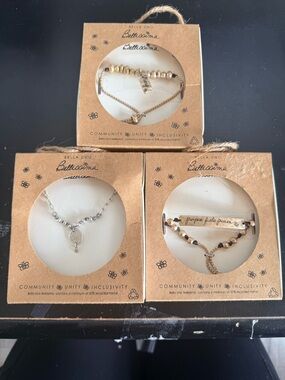 Two new Bellissima boxed bracelets and one necklace